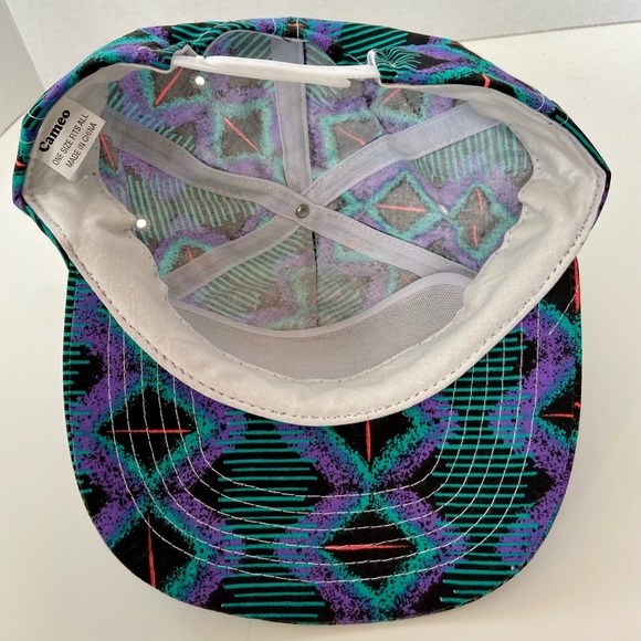 Vintage Royal Lubricants Trucker Hat Retro Snapback Cap Purple Blue Geometric - Picture 5 of 5